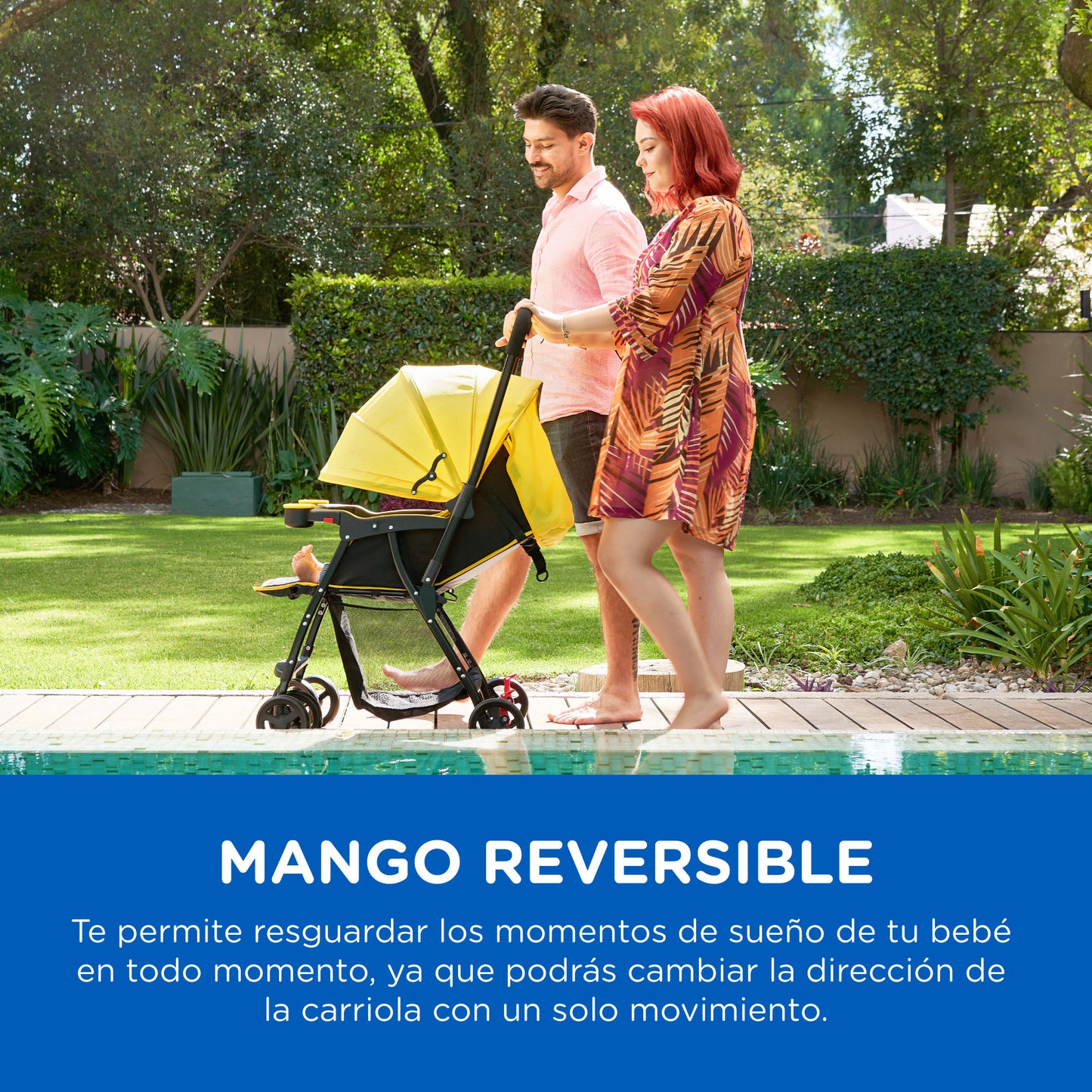 Carriola Infanti Para Bebe Con Mango Reversible, Swivel