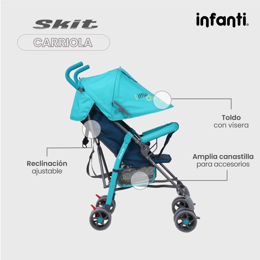 Infanti Carriola De Bastón Skit Ligera y Portátil