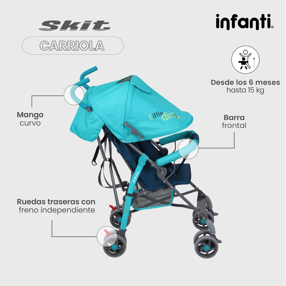 Infanti Carriola De Bastón Skit Ligera y Portátil