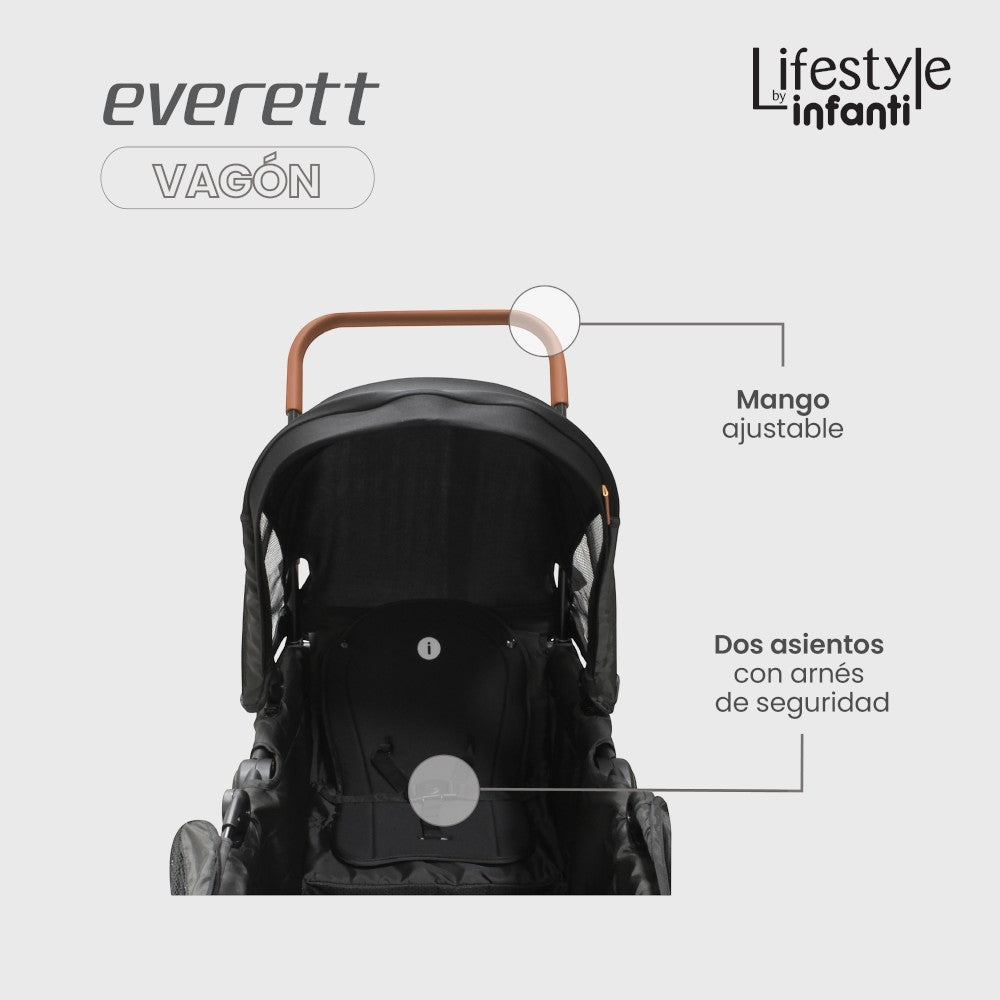 Carriola Doble Vagón Everett Lifestyle By Infanti