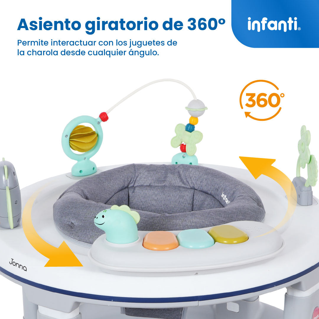 Andadera 4 en 1 Jonna Con Asiento Giratorio 360° y Centro de Entretenimiento